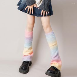 Women Socks Y2K Stockings Japanese Style Colourful Handmade Knitted JK Street All-Match Wide Leg Covers Blended Accessories Fashion