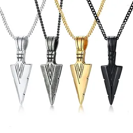 Pendant Necklaces Mens Stylish Vintage Arrow Necklace Multi-Color Stainless Steel Male Rock Punk Party Daily Wear Gifts Jewelry