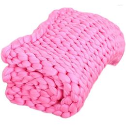 Blankets 2023 Drop Polyester Knitted Blanket Soild Color Sofa Throw TV Nap Air Condition Bed Mat Pads Almofadas