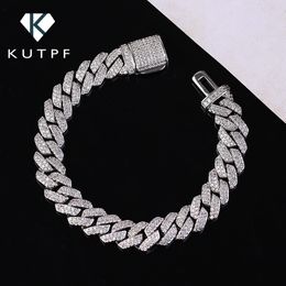 Chain Luxury Full Bracelet 925 Sterling Silver Hip Hop Cuban For Men 614mm D Colour Diamond GRA Certified 230411