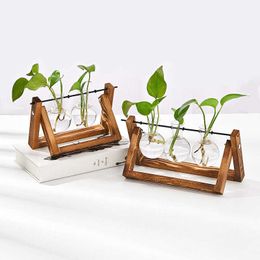 Vases Creative Terrarium Decor Hydroponic Flower Vase Plant Pot Glass Bonsai Home Decorations Office Tabletop Study Desk Ornaments P230411