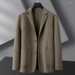 Men's Suits Spring And Autumn Plus Fat Size Wool High Quality Fashion Suit Loose Double Sided Overcoat Man Casual