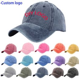 Ball Caps Custom Vintage Baseball Cap Hip Hop Washable Cotton Adjustable Cap Hats For Men P230412