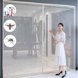 Sheer Curtains Strong Magnetic Door Curtain Anti-mosquito And Insect-Proof Automatic Closing Invisible Gauze Large-Size Mosquito Nets For Doors 230412