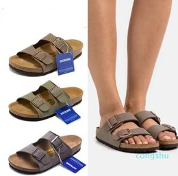 2023 slippers sandals double buckle cork summer beach holiday men slippers