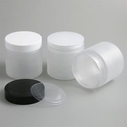 6 66 oz Frost Large Refillable PET Plastic jar with plastic cap 200ml 200cc Empty Cosmetic Containers pot Shampoo Jars 20pcs259I