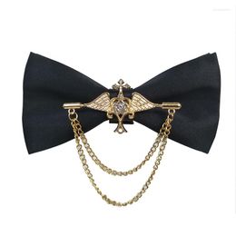 Bow Ties Men Luxury Metal Golden Tie 2023 Brand High Quality Fashion Casual Bowtie Male Party Wedding Butterfly With Gift Box