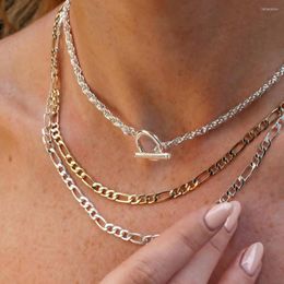Pendant Necklaces Fashion Vintage Silver Gold Colour Multilevel Geometric Chain Set Necklace For Women Boho Punk Hip Hop Choker Jewellery Gift