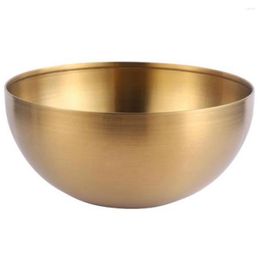 Bowls Large Capacity Stainless Steel Salad Korean Soup Rice Noodle Ramen Bowl Kitchen Container Gold 15X7CM