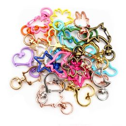 Key Rings 10pcs Random Mixed Snap Hook Trigger Clips Buckles For Keychain Lobster Clasp Hooks for Necklace Key Ring Clasp Jewellery Supplies AA230411