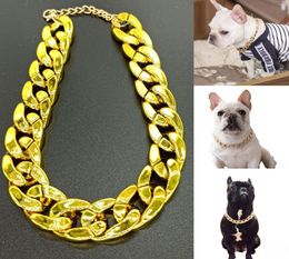 Dog Collars Pet Necklace Teddy Bago Bully Gold Chain Small And Medium Collar Jewellery Accessories