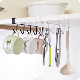 Kitchen Storage Accessories Shelf Hooks Clothes Hanging Rack Wardrobe Organizer Cup Holder Glass Mug 6/12 Hooks#W