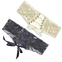 Belts Women's Versatile Transparent Antique Lace Print Wide Waist Cover For Women Luxury Designer Brand 2023 SCM0096