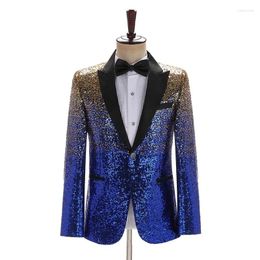 Men's Suits Gradual Sequins Stage Show Dress Colorful Suit Top Night Club Anchor Coat Four Seasons Blazers Clothing