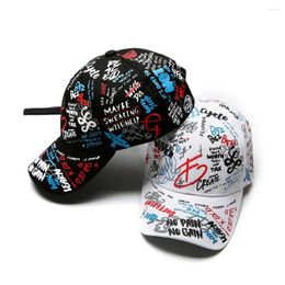 Ball Caps 2023 Korean Version Printing Graffiti Peaked Hat Personality Street Trend Men Women Baseball Cap Fashion Hip-hop Sun