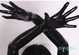 Five Fingers Gloves Five Fingers Gloves Plus Size Wetlook Faux Leather Shiny Long Glove Punk Hip-pop Jazz Club Wear Cosplay Costumes Gauntlet Luvas