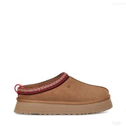 F23 Tazz Tasman Slippers Chestnut Fur Slides Sheepskin Shearling New Mules Women Men Ultra Mini Platform Boot Slip-on Shoes Suede Uppe66