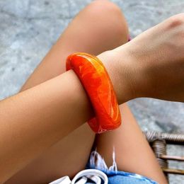 Bangle Vintage Resin Acrylic For Women Korean Geometric Cuff Bangles Bracelets With Charms Designer Round Gifts