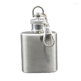 Hip Flasks Portable Outdoor Stainless Steel Small Wine Bottle 1oz Key Chain Metal Water