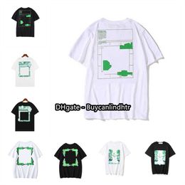 Offs Tshirts Mens T-Shirts Loose Tees Tops Man S Casual Shirt Luxurys Clothing Street Shorts Sleeve White Clothes Summer GV24