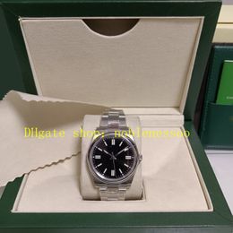 4 Colour With Box Papers 904L Steel Watch Real Photo Mens 41mm 124300 Black Green Blue Red Dial Smooth Bezel Bracelet EWF Cal.3230 Movement Automatic Luminous Watches