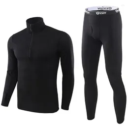 Men's Thermal Underwear Men Winter Mens Fleece Sweat Thermo Tight Fitness Camouflage Tracksuit/Riding Pants