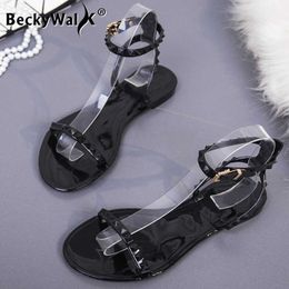 Sandals Simple Women Flip Flops Summer Shoes Black White Beach Shoes Woman s Flat Sandals Hot Jelly Shoes Ladies Sandals WSH3544