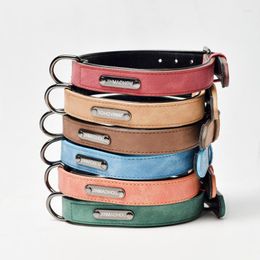 Dog Collars Basic Classic Padded Leather Pet For Cats Puppy Small Medium Large Dogs (Red 2cm)