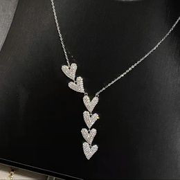 Queen Heart Diamond Chocker Necklace Sterling Silver Party Wedding Pendants Necklace For Women Bridal Engagement Jewellery Gift