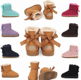 Kids Shoes UGGsity Australian warm boots Toddlers mini half snow Boot With bows Girls bowknot shoe Children boys trainers Leather Footwear GH47