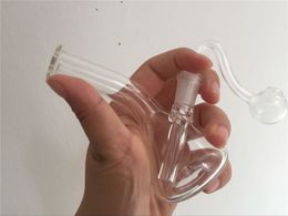 high quality 11cm Clear Mini Pocket Glass Bongs Recycler Oil Rigs Glass water Pipes Smoking Pipe mini Bong Hookahs Shisha glass bubbler