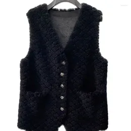 Women's Vests High Quality Lambhair Furry Vest Female 2023 Autumn Winter Soft Casual Jacket Women Waistcoat Korean Version Loose Warm