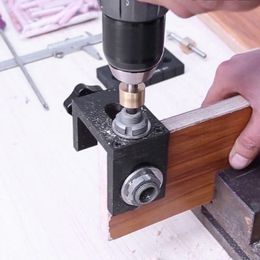 Freeshipping Carpenter Tools Set Wood Drilling Guide Dowel Jig For Corner Edge Surface Joints Drilling Wood Clamp Kebqu