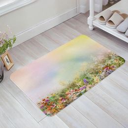 Carpets Flowers Bouquet Watercolor Painting Kitchen Doormat Bedroom Bath Floor Carpet House Hold Door Mat Area Rugs Home Decor