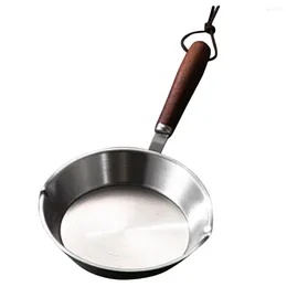 Pans Frying Pan Stainless Steel Wok Egg Pancake Maker Handle Butter Melting Long Handled Oil Skillet Individual For The Kitchen