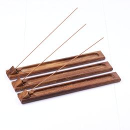 Wooden Incense Stick Holder Fragrance Lamps Ash Catcher Rosewood Tray Burner Holders Home Decoration Censer Tools dh8511