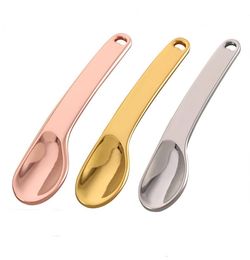 Curved Cosmetic Spatula Scoops Spoons Makeup Mask Spatulas Facial Cream Spoon for Mixing and Sampling(Rose Gold/Silver/Gold) SN5211