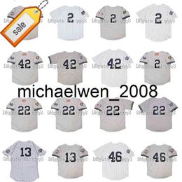 Mich28 1999 Retro 2 DEREK JETER Jersey 13 Alex Rodriguez 42 Mariano Rivera 22 Roger Clemens 46 Andy Pettitte 2001 WS Vintage Baseball Jerseys