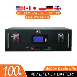 New 48V 100Ah LiFePo4 Battery Pack 51.2V 5kw Lithium Iron Phosphate Batteries 16S 100A Built-in BMS 48V Pack For Solar No Tax