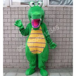 Green crocodile Mascot Costumes Christmas Halloween Fancy Party Dress Cartoon Character Carnival Xmas Advertising Birthday Party Costume Unisex Outfit