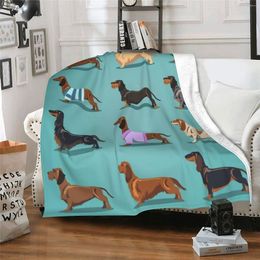 Blankets Cute Dachshunds Dog Soft Throw Blanket All Season Warm Lightweight Fuzzy Flannel Fleece For Bed Sofa Couch