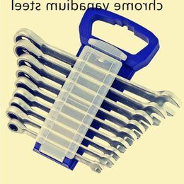 Freeshipping 9 pcs/set 8-19 ratchet dual speed wrench sets Mjifm