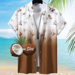 Mens Casual Shirts Coconut Tree Shirt For Mens 3d Printed Mens Hawaiian Shirt Casual Beach 5xl Short Sleeve Fashion 5xl Tops Tees Male Blous 230413