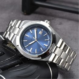 Wristwatches Amazing Original Watches For Men Blue Dial Steel Quartz Movement Fashion Clocks Automatic Date