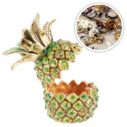 Jewellery Pouches Pineapple Enamel Box Decorations Retro Ring Holder Women Crystal Alloy Gift Party Miss Vintage
