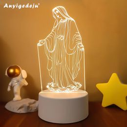 Novelty Items Religion Jesus Lamp Creative 3D LED Night Lights Novelty Illusion Night Lamps Table Lamp For Home Decorative Light Drop 231113