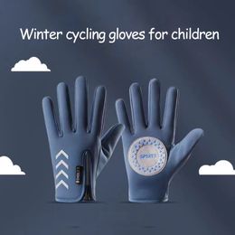 Children's Finger Gloves Children's Gloves Warm Cycling Winter Autumn Waterproof Kids Reflect Light Non-Slip Ski Fleece Boy Girl Scooter Gloves Zipper 231110