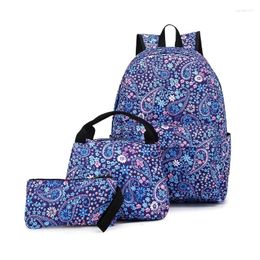Cosmetic Bags 3pcs School Backpacks For Teen Girls Lightweight Nylon Daypack Bookbags With Lunch Bag Pencil CASE Set