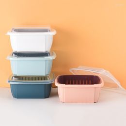 Storage Bottles Vegetable Washing Double Layer Detachable Drain Basket Kitchen Accessories TS1