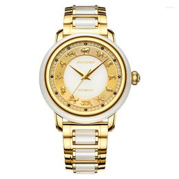 Wristwatches Brand Jade Watch Women Automatic Mechanical Personality Unique Business Gift Men Watcheses High-end Luxury Couple Wristwatch